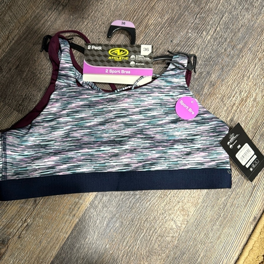 2 pack Athletic Works sport bra for girls